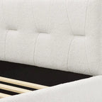 Divano letto imbottito trapuntato cammello/bianco/grigio con letto estraibile – 2 posti letto