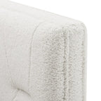 Divano letto imbottito trapuntato cammello/bianco/grigio con letto estraibile – 2 posti letto