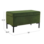 Panca Contenitore con Gambe in Metallo – Velluto Verde / Bouclé Bianco / Velluto Rosa Cipria / Tessuto Grigio, 1–2 posti