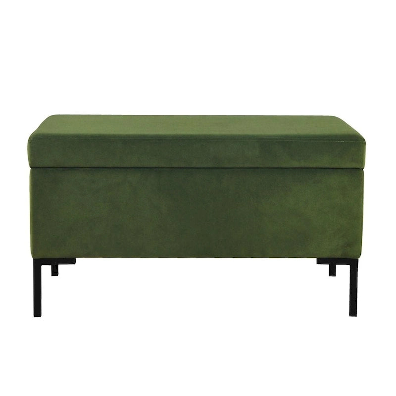 Panca Contenitore con Gambe in Metallo – Velluto Verde / Bouclé Bianco / Velluto Rosa Cipria / Tessuto Grigio, 1–2 posti