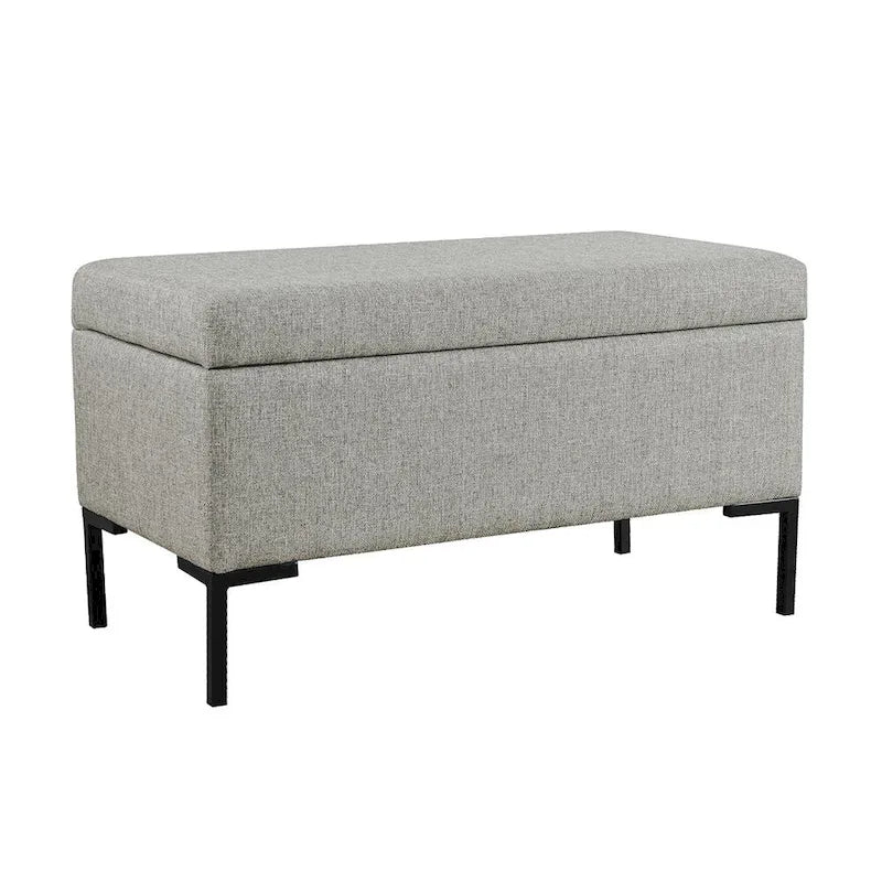 Panca Contenitore con Gambe in Metallo – Velluto Verde / Bouclé Bianco / Velluto Rosa Cipria / Tessuto Grigio, 1–2 posti