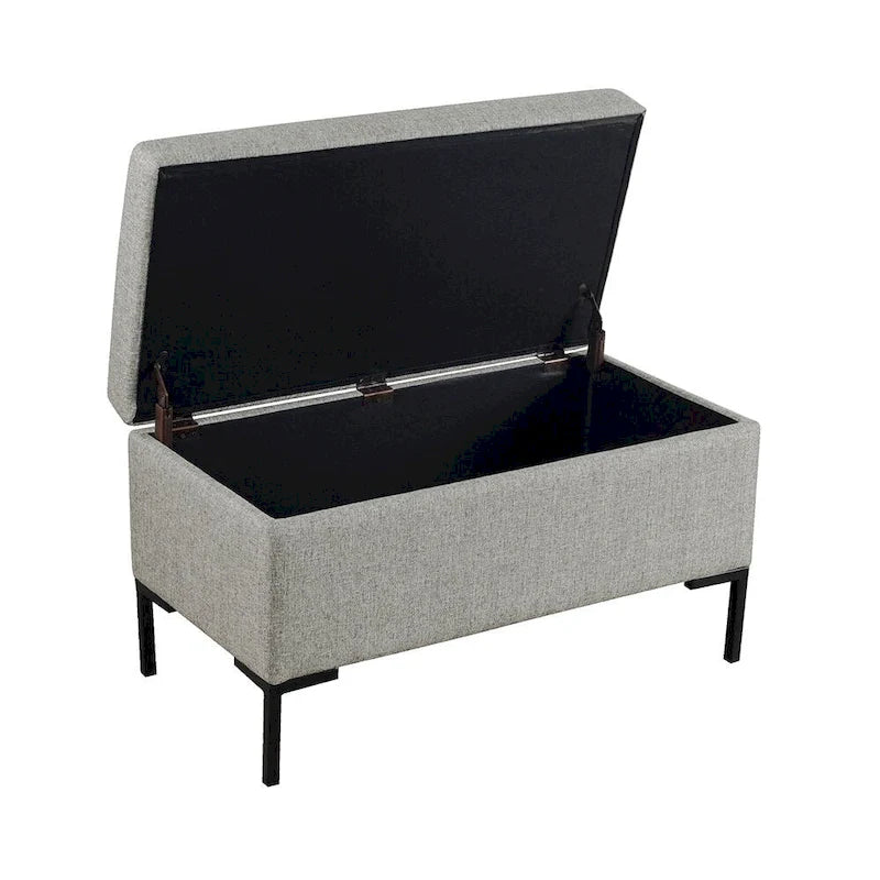 Panca Contenitore con Gambe in Metallo – Velluto Verde / Bouclé Bianco / Velluto Rosa Cipria / Tessuto Grigio, 1–2 posti