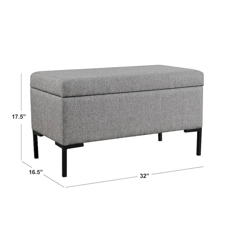 Panca Contenitore con Gambe in Metallo – Velluto Verde / Bouclé Bianco / Velluto Rosa Cipria / Tessuto Grigio, 1–2 posti