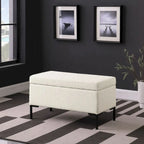 Panca Contenitore con Gambe in Metallo – Velluto Verde / Bouclé Bianco / Velluto Rosa Cipria / Tessuto Grigio, 1–2 posti