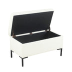 Panca Contenitore con Gambe in Metallo – Velluto Verde / Bouclé Bianco / Velluto Rosa Cipria / Tessuto Grigio, 1–2 posti