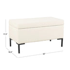 Panca Contenitore con Gambe in Metallo – Velluto Verde / Bouclé Bianco / Velluto Rosa Cipria / Tessuto Grigio, 1–2 posti