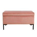 Panca Contenitore con Gambe in Metallo – Velluto Verde / Bouclé Bianco / Velluto Rosa Cipria / Tessuto Grigio, 1–2 posti