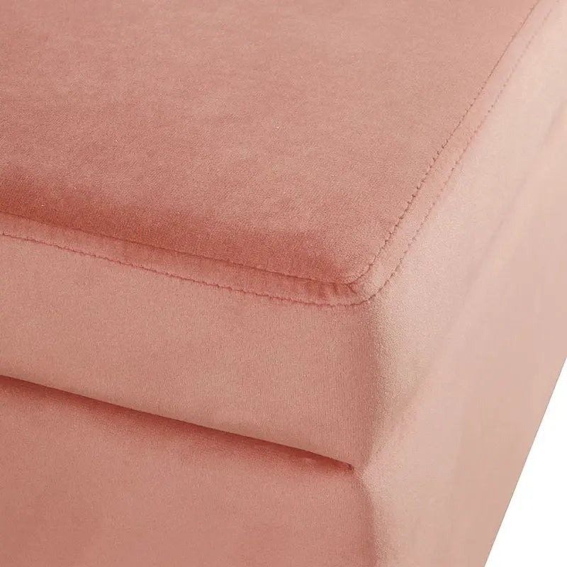 Panca Contenitore con Gambe in Metallo – Velluto Verde / Bouclé Bianco / Velluto Rosa Cipria / Tessuto Grigio, 1–2 posti