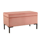 Panca Contenitore con Gambe in Metallo – Velluto Verde / Bouclé Bianco / Velluto Rosa Cipria / Tessuto Grigio, 1–2 posti