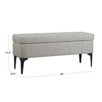 Panca Contenitore con Gambe in Metallo – Velluto Verde / Bouclé Bianco / Velluto Rosa Cipria / Tessuto Grigio, 1–2 posti