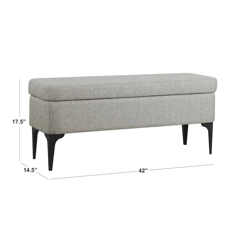 Panca Contenitore con Gambe in Metallo – Velluto Verde / Bouclé Bianco / Velluto Rosa Cipria / Tessuto Grigio, 1–2 posti