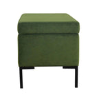 Panca Contenitore con Gambe in Metallo – Velluto Verde / Bouclé Bianco / Velluto Rosa Cipria / Tessuto Grigio, 1–2 posti