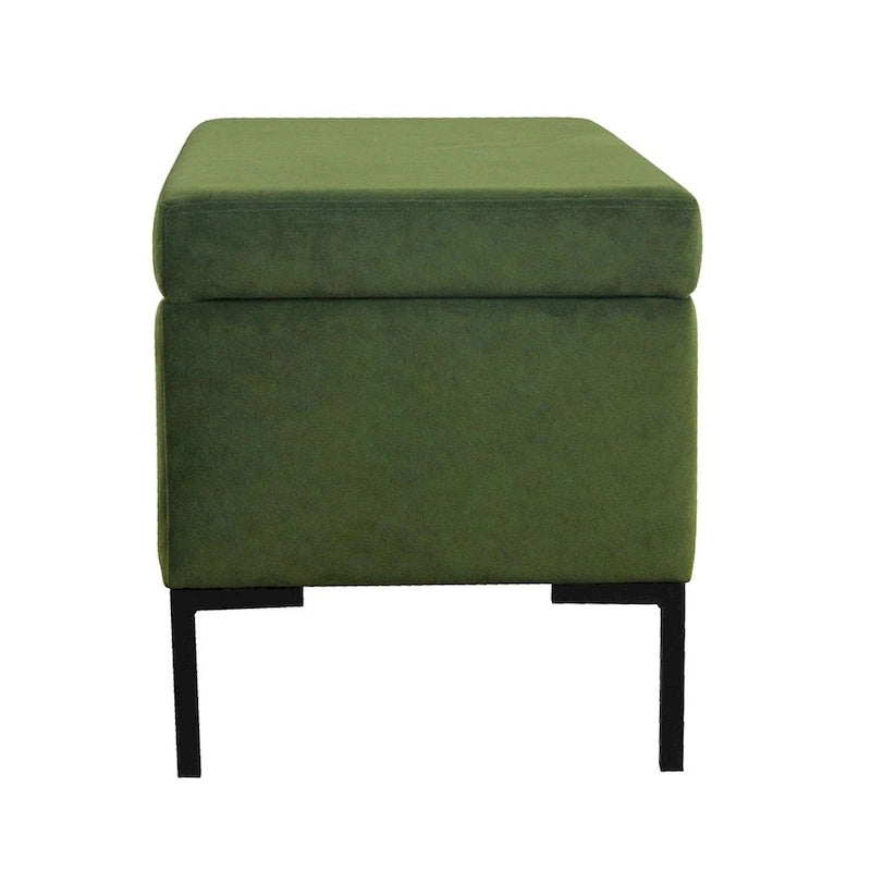 Panca Contenitore con Gambe in Metallo – Velluto Verde / Bouclé Bianco / Velluto Rosa Cipria / Tessuto Grigio, 1–2 posti
