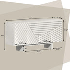 Madia/Credenza a 4 ante scanalate color crema/marrone con gambe in legno – Per 1-2 utenti