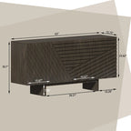 Madia/Credenza a 4 ante scanalate color crema/marrone con gambe in legno – Per 1-2 utenti