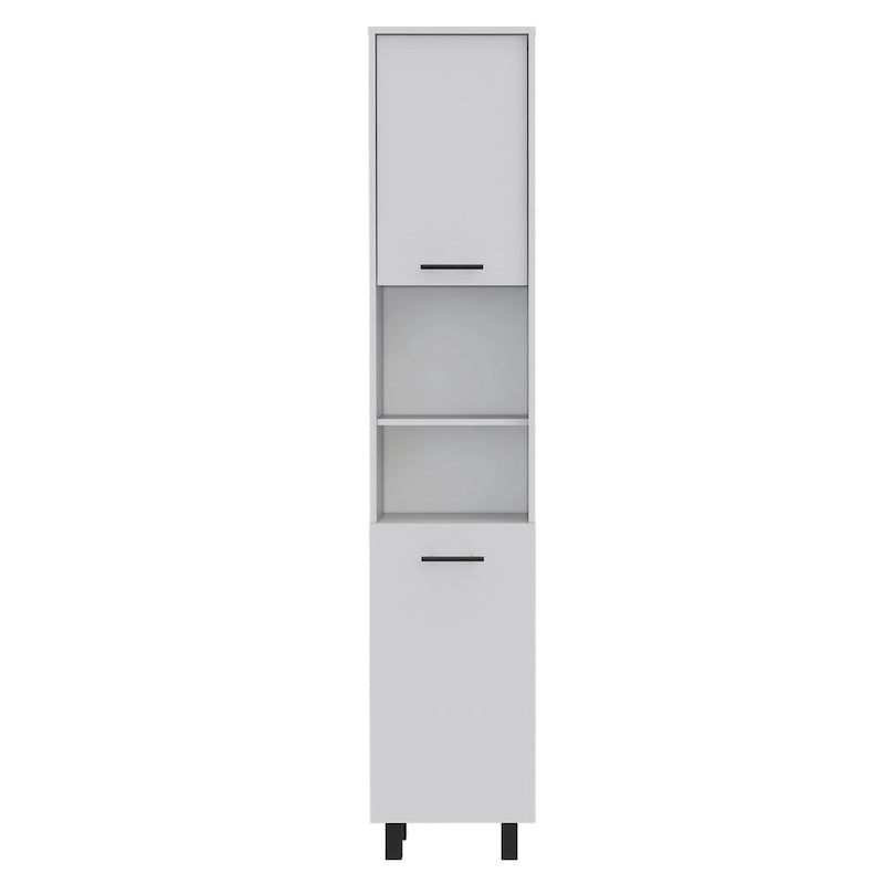 Armadio dispensa a 2 ante Bianco/Nero, Montaggio 1 persona, Legno ingegnerizzato