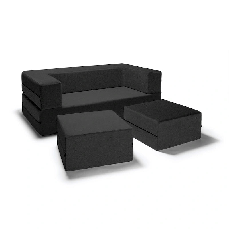 Divanetto e Ottomana Trasformabili Multicolore – 2 Posti, Queen