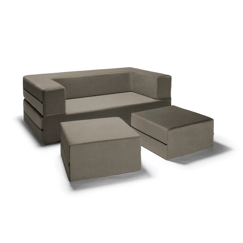 Divanetto e Ottomana Trasformabili Multicolore – 2 Posti, Queen