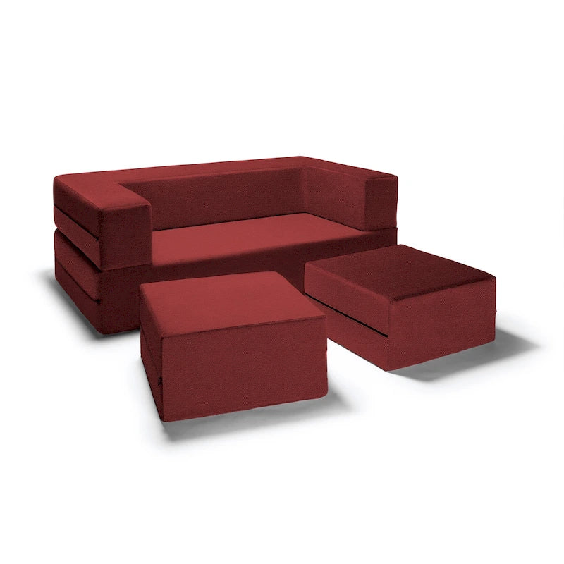 Divanetto e Ottomana Trasformabili Multicolore – 2 Posti, Queen