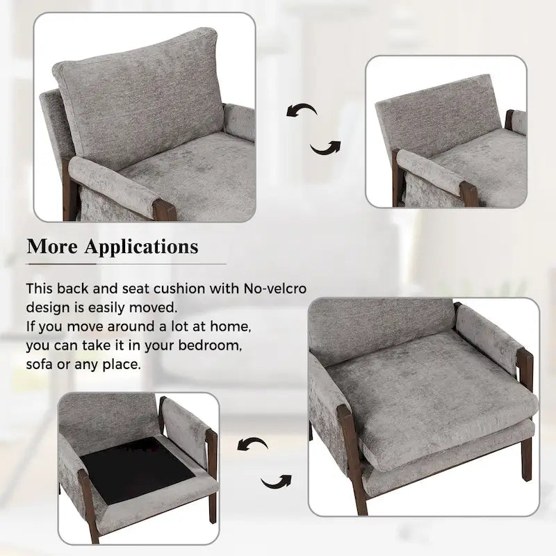 Poltrona di design Mid-Century in velluto, arancione/grigio/giallo/bianco sporco/blu, monoposto