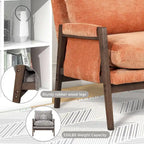 Poltrona di design Mid-Century in velluto, arancione/grigio/giallo/bianco sporco/blu, monoposto