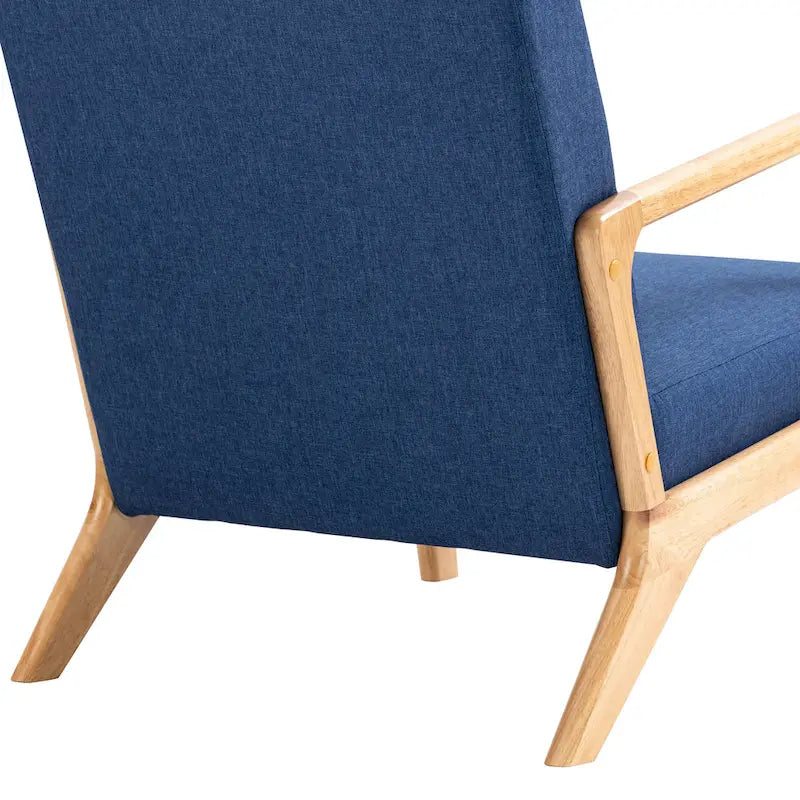 Poltrona con cuscino, rivestimento in lino/PU, set da 2, gambe in legno