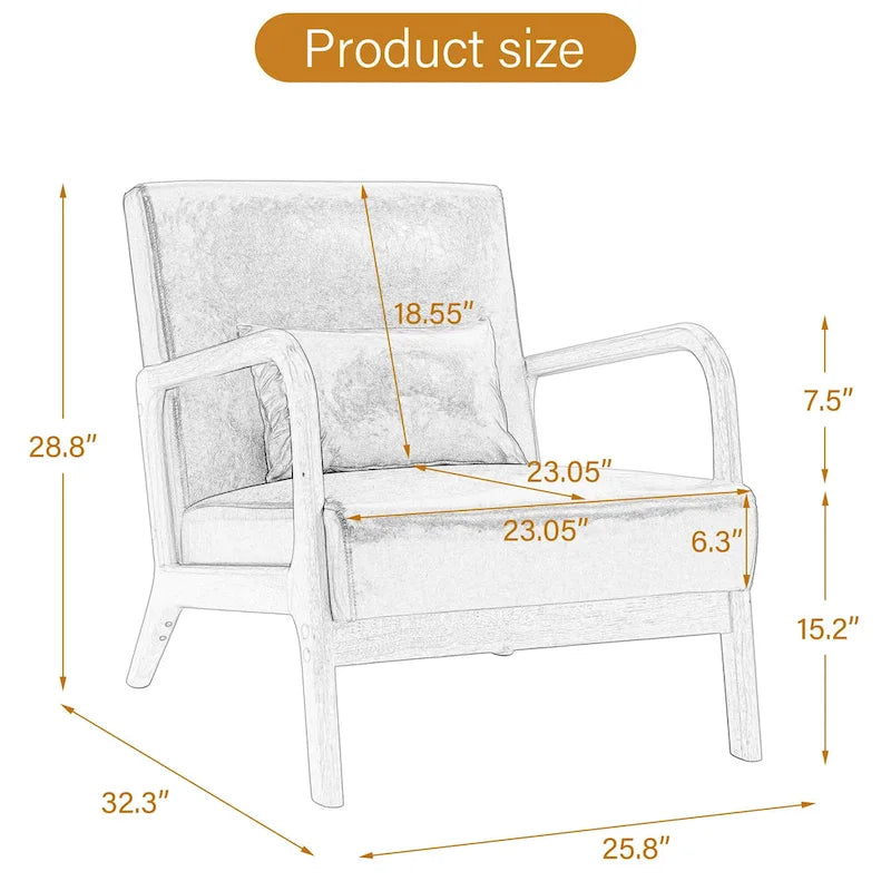 Poltrona con cuscino, rivestimento in lino/PU, set da 2, gambe in legno