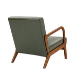 Poltrona con cuscino, rivestimento in lino/PU, set da 2, gambe in legno