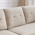 Divano Componibile Moderno a L con Chaise Longue, Pouf Contenitore e Tasche Laterali per Soggiorno