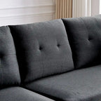 Divano Componibile Moderno a L con Chaise Longue, Pouf Contenitore e Tasche Laterali per Soggiorno