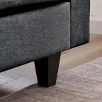 Divano Componibile Moderno a L con Chaise Longue, Pouf Contenitore e Tasche Laterali per Soggiorno