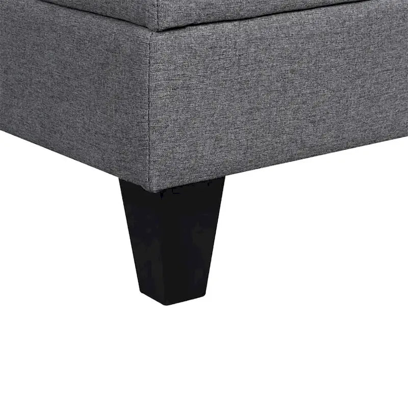Divano Componibile Moderno a L con Chaise Longue, Pouf Contenitore e Tasche Laterali per Soggiorno