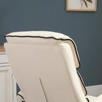 Poltrona reclinabile girevole con pouf, 1 posto, in similpelle, schienale regolabile a 135°, bianco/bronzo