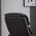 Poltrona reclinabile girevole con pouf, 1 posto, in similpelle, schienale regolabile a 135°, bianco/bronzo