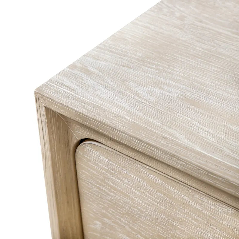 Comodino a 2 cassetti in rovere chiaro con gambe in metallo dorato, 1 persona