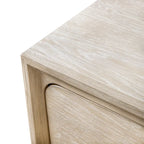 Comodino a 2 cassetti in rovere chiaro con gambe in metallo dorato, 1 persona