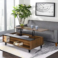 47 W Coffee Table w/Lift Top, Walnut & Black