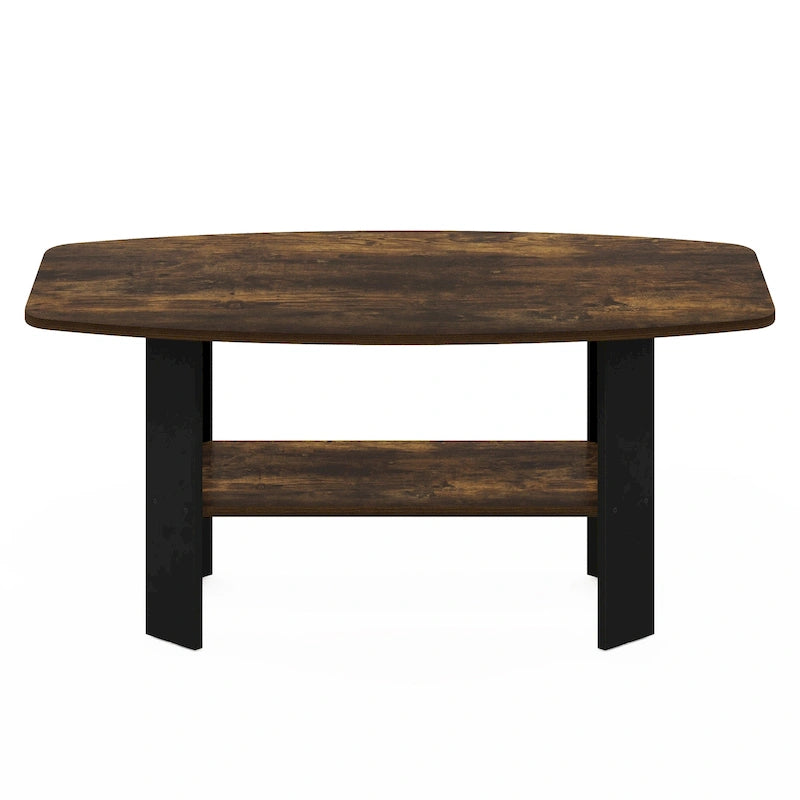 Tavolino da caffè dal design semplice – Pino ambrato/Nero e bianco, 1 posto
