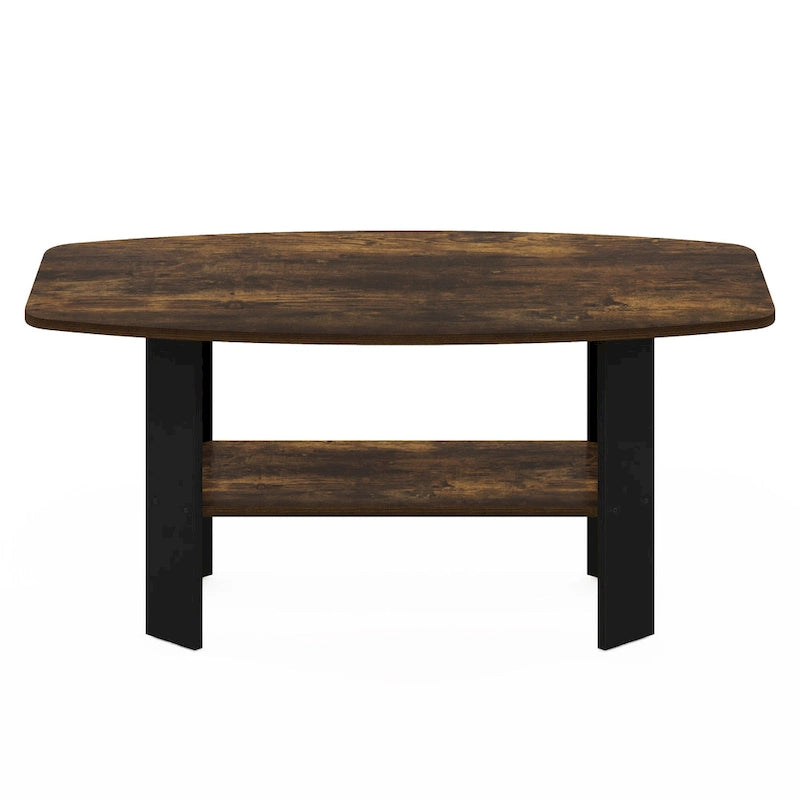 Tavolino da caffè dal design semplice – Pino ambrato/Nero e bianco, 1 posto