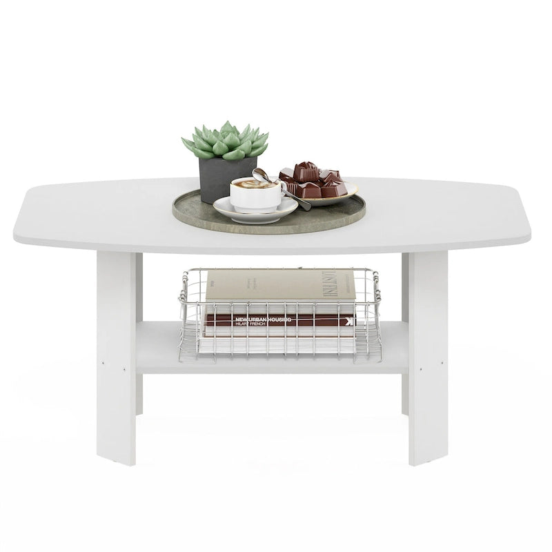 Tavolino da caffè dal design semplice – Pino ambrato/Nero e bianco, 1 posto