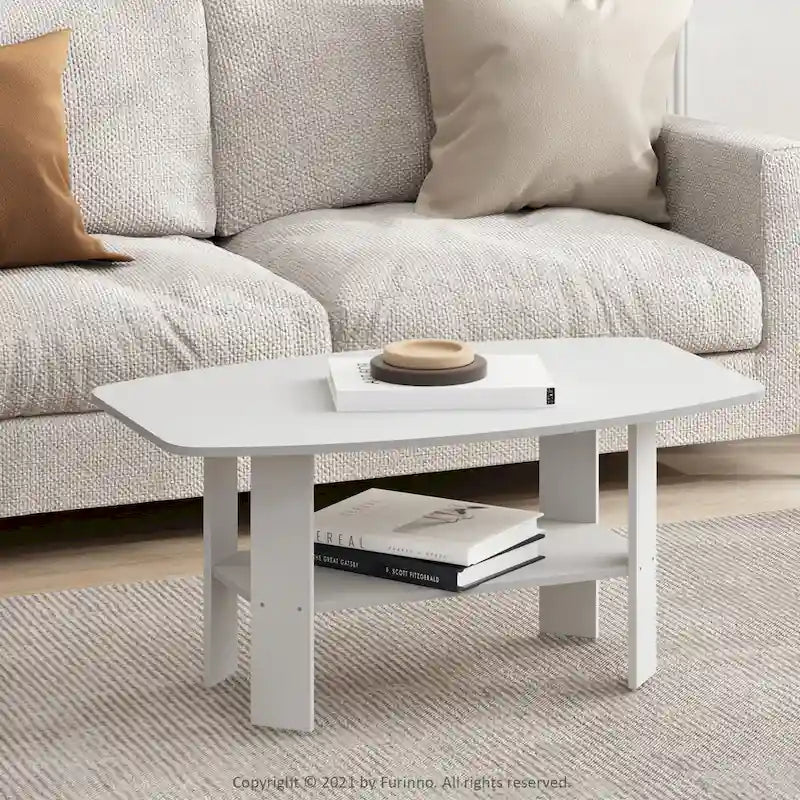 Tavolino da caffè dal design semplice – Pino ambrato/Nero e bianco, 1 posto
