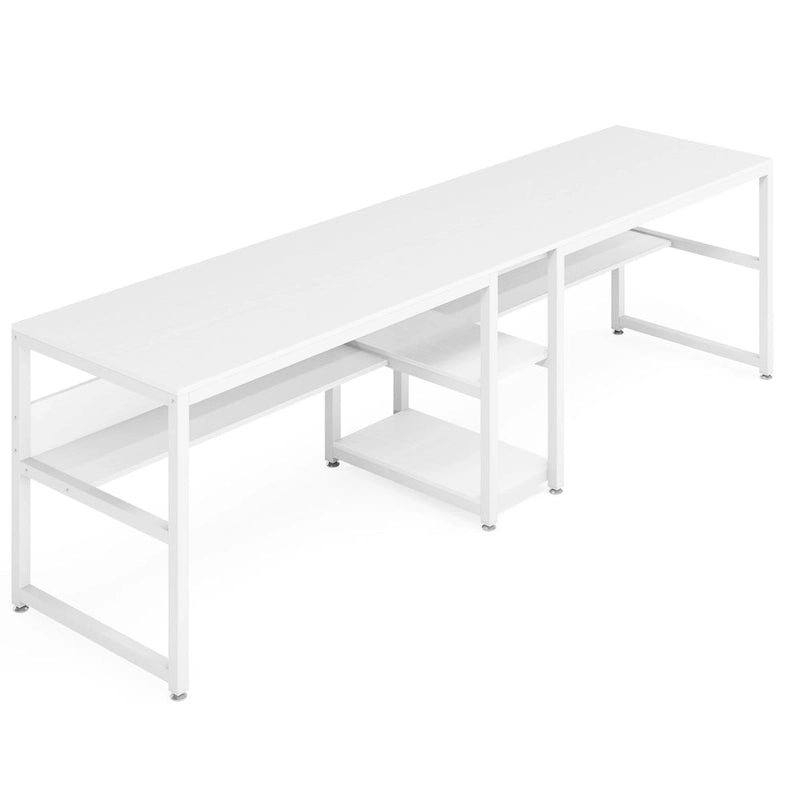 Scrivania Industriale Marrone+Nero a 2 Posti con Libreria