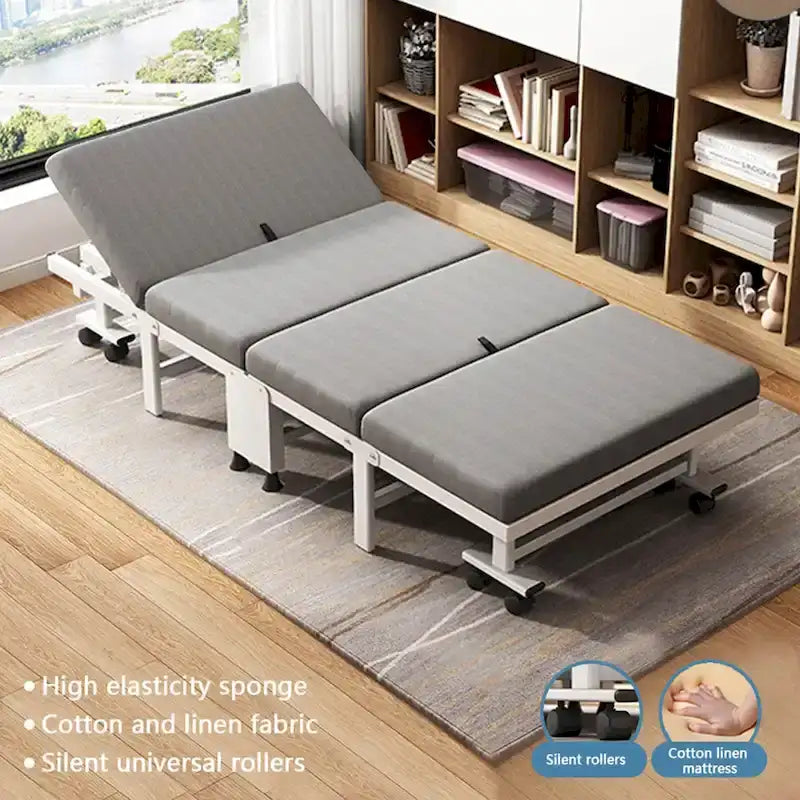 Letto Pieghevole a Scomparsa Bianco con Materasso in Memory Foam – Singolo, 1 Persona