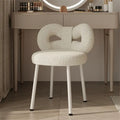 Sgabello da toeletta White Butterfly-Back, rivestito, monoposto