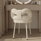 Sgabello da toeletta White Butterfly-Back, rivestito, monoposto
