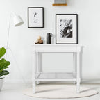 Tavolino laterale in legno con ripiano inferiore – Teal, nero, crema, ciliegia, grigio vintage, Winter Melody
