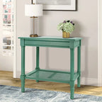 Tavolino laterale in legno con ripiano inferiore – Teal, nero, crema, ciliegia, grigio vintage, Winter Melody