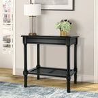 Tavolino laterale in legno con ripiano inferiore – Teal, nero, crema, ciliegia, grigio vintage, Winter Melody