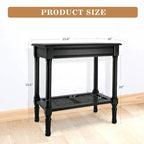 Tavolino laterale in legno con ripiano inferiore – Teal, nero, crema, ciliegia, grigio vintage, Winter Melody