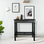 Tavolino laterale in legno con ripiano inferiore – Teal, nero, crema, ciliegia, grigio vintage, Winter Melody